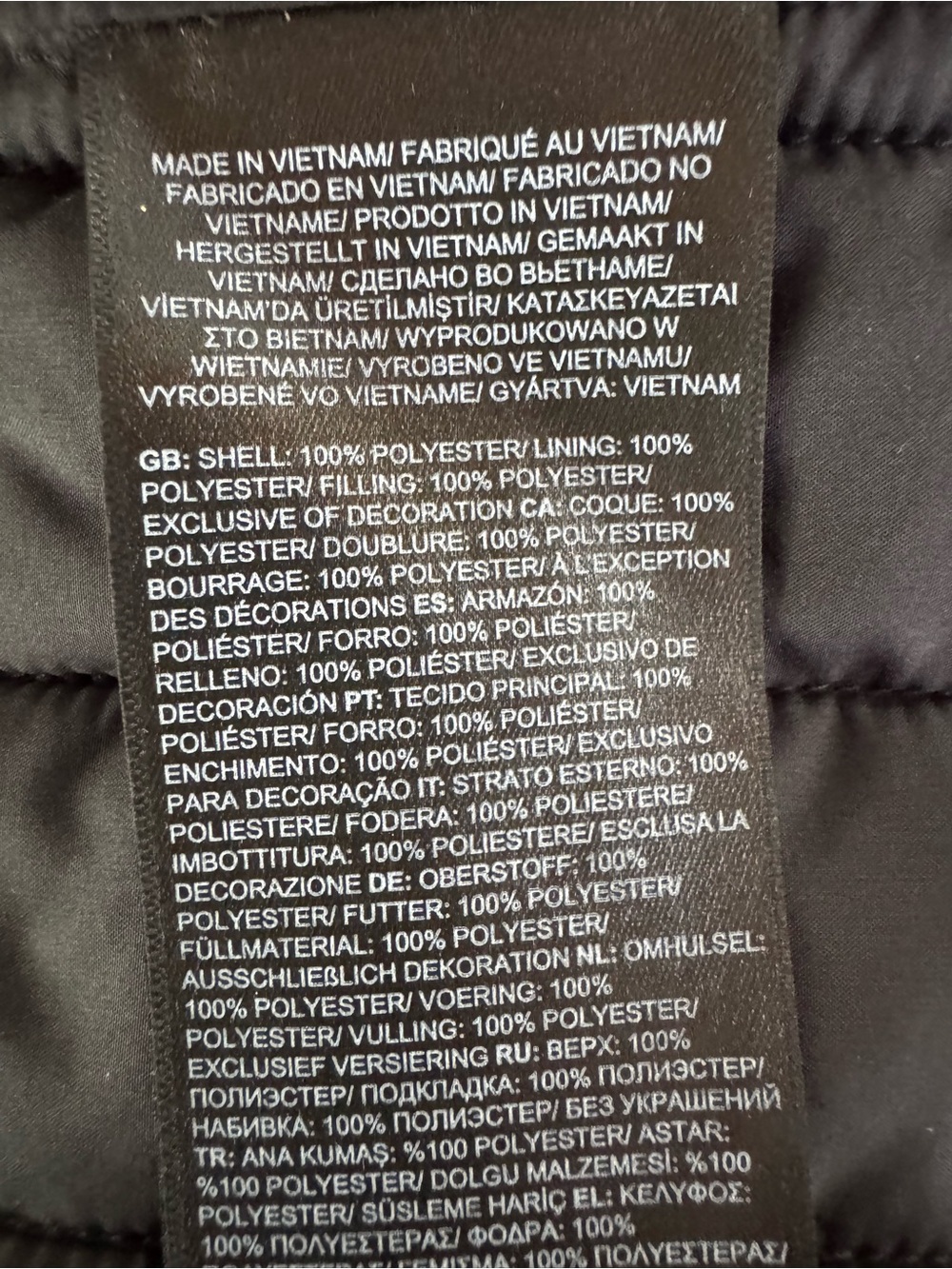 The North Face Men’s M ThermoBall Eco Vest Full Zip Puffer Black Logo - Picture 14 of 15
